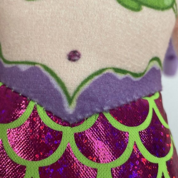Linzy Toys Mermaid Plush Doll 14” Purple Hair Green Bikini Shells Pink Tail - Picture 15 of 15